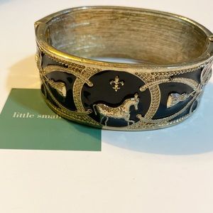 Gold and black horse bangle